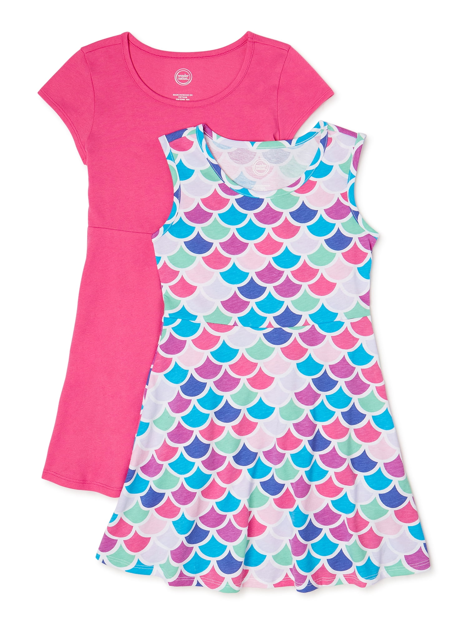 Wonder Nation Sleeveless Short Sleeve Fit & Flare Dress (Little Girls ...