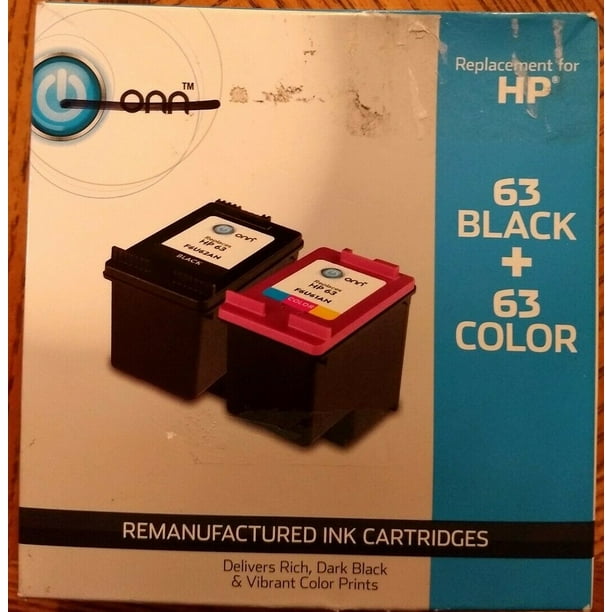 Onn HP 63 Black & TriColor Ink Cartridges Combo Pack