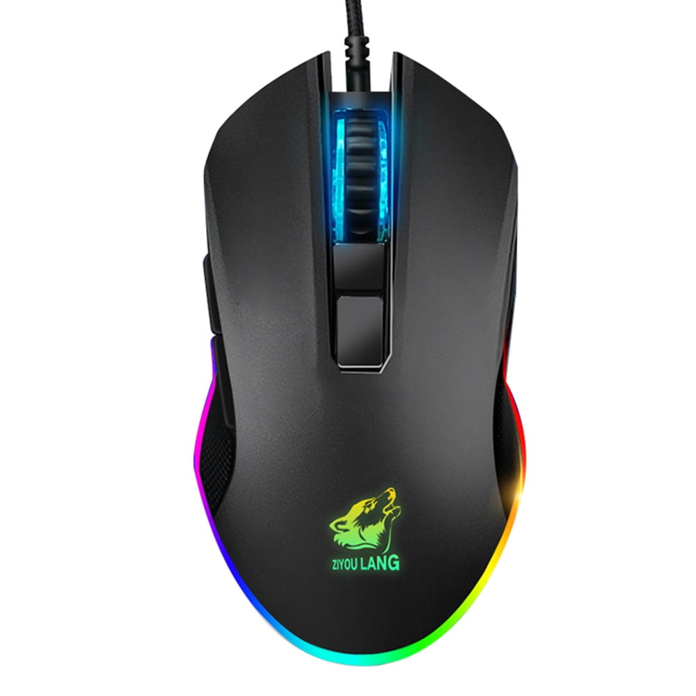 Ergonomic Mouse Optical Mice Black Esports RGB Backlight USB Silent