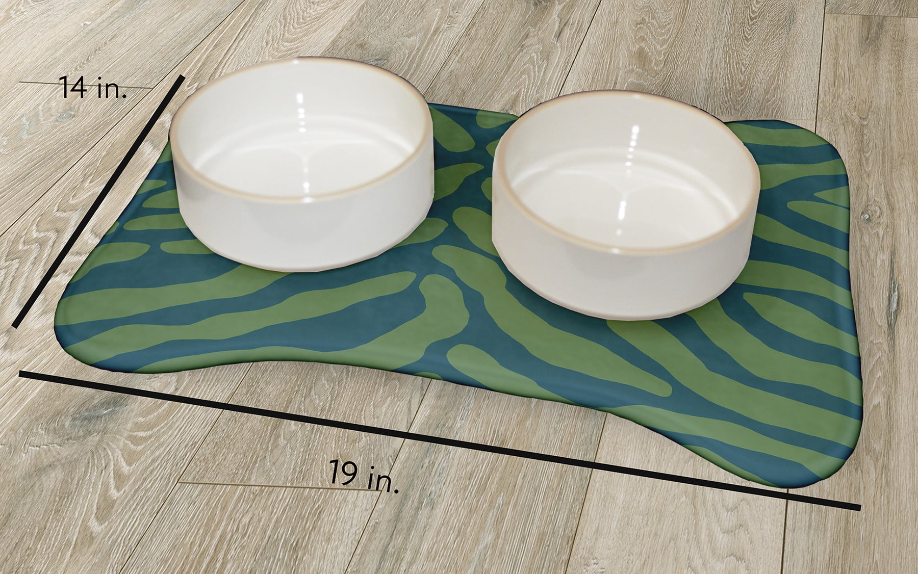 Simply Daisy Animal Stripe Bone Shape Pet Feeding Mat for Dogs