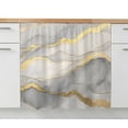 thumbnail image 2 of Marble Grey Small Sink Skirt 10"Wx11"L, Dustproof Under Sink Curtain with Self Adhesive Tape, Modern Gold Luxury Neutral Texture Cabinet Curtain Cover for Bathroom Vanity, Kitchen Storage Shelf, RV, 2 of 9