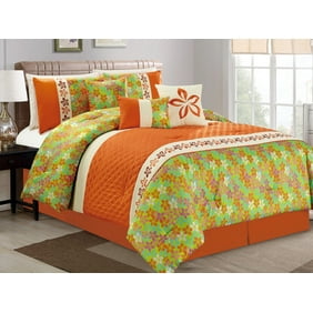 7 Pc Patchwork Floral Medallion Leaves Embossed Comforter Set Teal