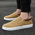 thumbnail image 2 of Dakaela Mens Slip on Sneakers Canvas Casual Dressy Work Loafers Low Top Walking Flats Shoes Khaki 11, 2 of 8