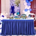thumbnail image 5 of 4FT/6FT/9FT/14FT Tablecloth Polyester Pleated Table Skirt Frilly Tablecloth For Wedding Birthday Party Baby Shower Bridal Shower Table Decoration, 5 of 9