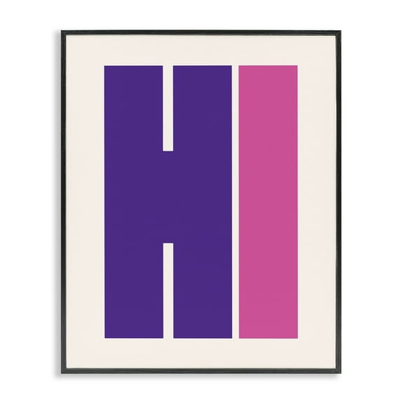 Stupell Industries Hi Contemporary Typography Quotes and Sayings Painting Black Framed Art Print Wall Art, 11 x 14