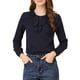 thumbnail image 1 of INSPIRE CHIC Blusa de Manga Larga con Cuello de Volantes para Mujeres en el Día de San Valentín XS Azul Oscuro, 1 of 7