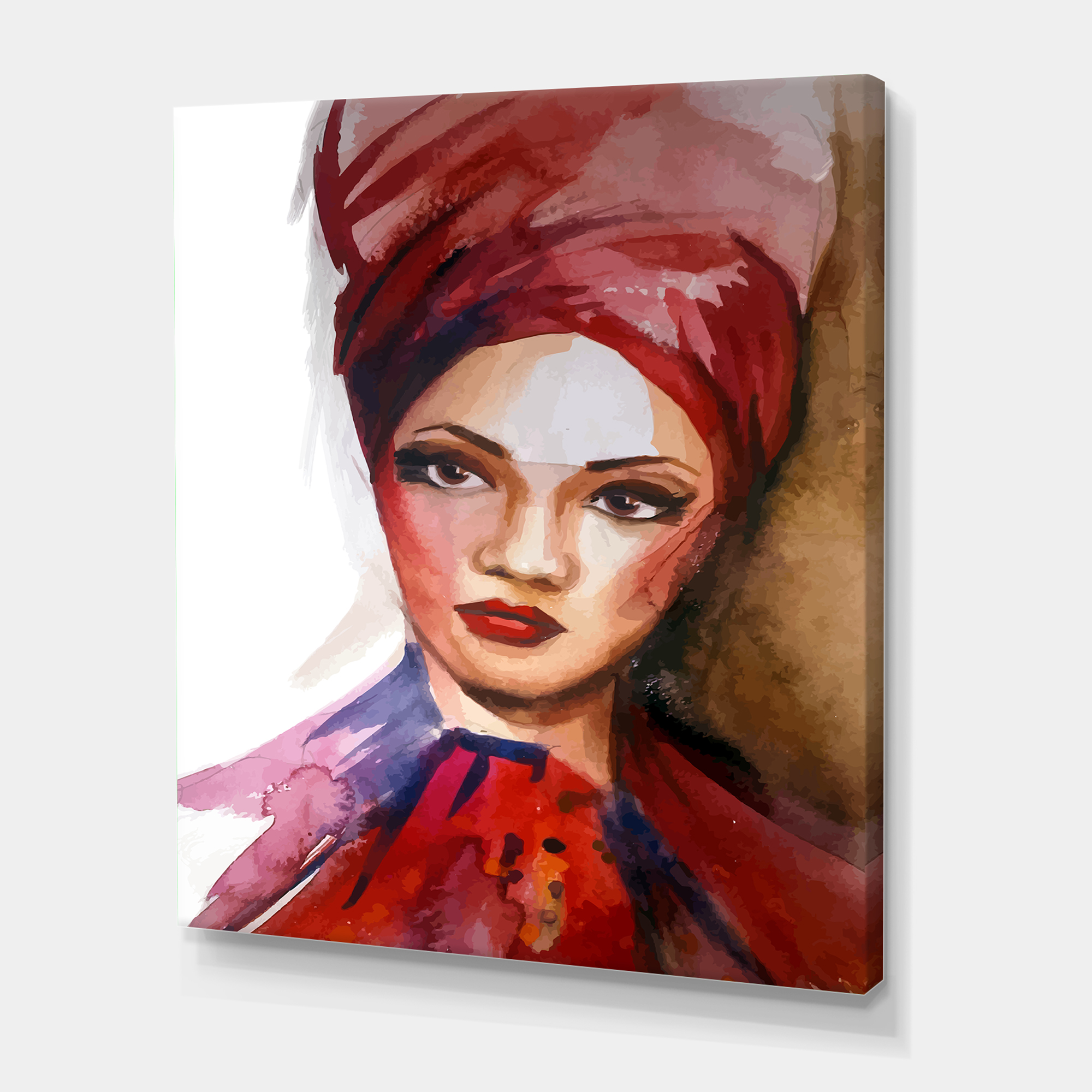 Designart ' Portrait of Young African American Woman I ' Modern Canvas Wall Art Print