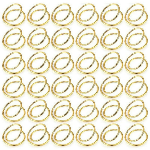 36Pcs Metal Spiral Napkin Ring Buckles Simple Napkin Rings for Weddings Reception Buffet Table Decor Gold