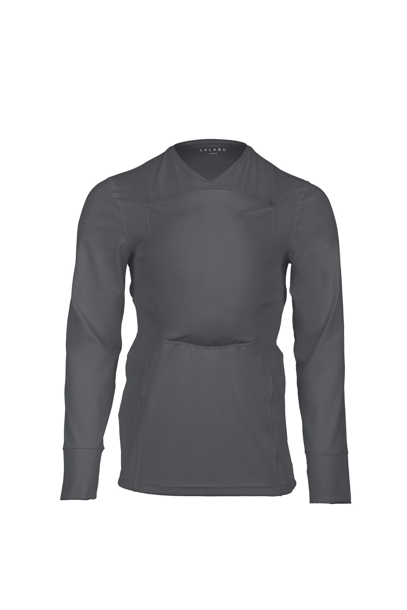 Lalabu Long Sleeve Dad Shirt | Baby Carrier | Baby Wrap | Babywearing | for Dads | Large | Gray