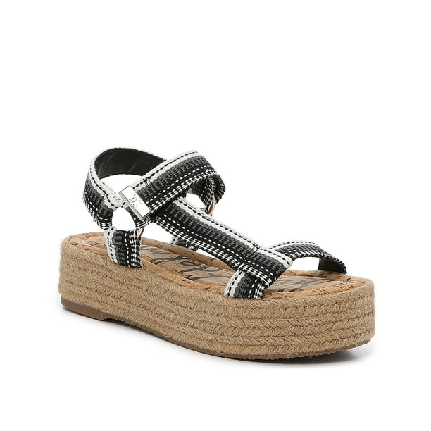 Sam Edelman Artica Flatform Espadrilles Sandal BLACK WHITE (10, WHITE) - Walmart.com
