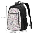 thumbnail image 5 of Salouo Vintage Butterflies Pattern Extra Large Travel Laptop,Backpack with USB Charging Port College Backpack Business Work Bag Casual Daypack Fits for Men & Women, 5 of 7
