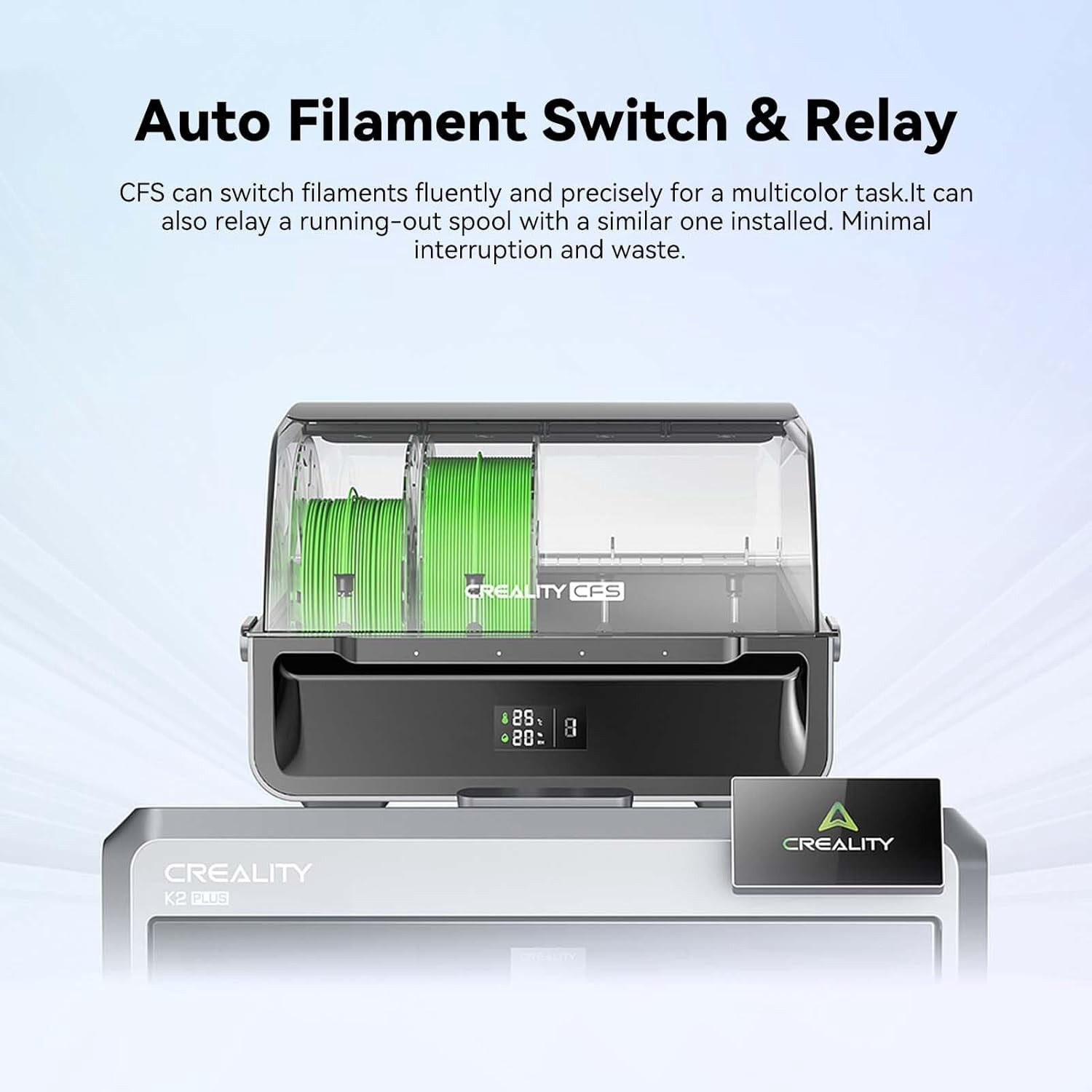 Creality CFS 3D Print Filament System Intelligent Filament Management Multicolor Print Compatible with K2 Plus with 8 Roll RFID Hyper PLA Filaments