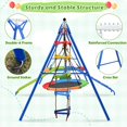 thumbnail image 4 of 6 in 1 Swing Sets for Outside, SHINPT Playground Sets for Backyard, Outdoor Swing Set with Climbing Rope Ladder, Toddler Swing Sets with Disc Swing, Multifunctional Playset for Ages 3-10, 4 of 9