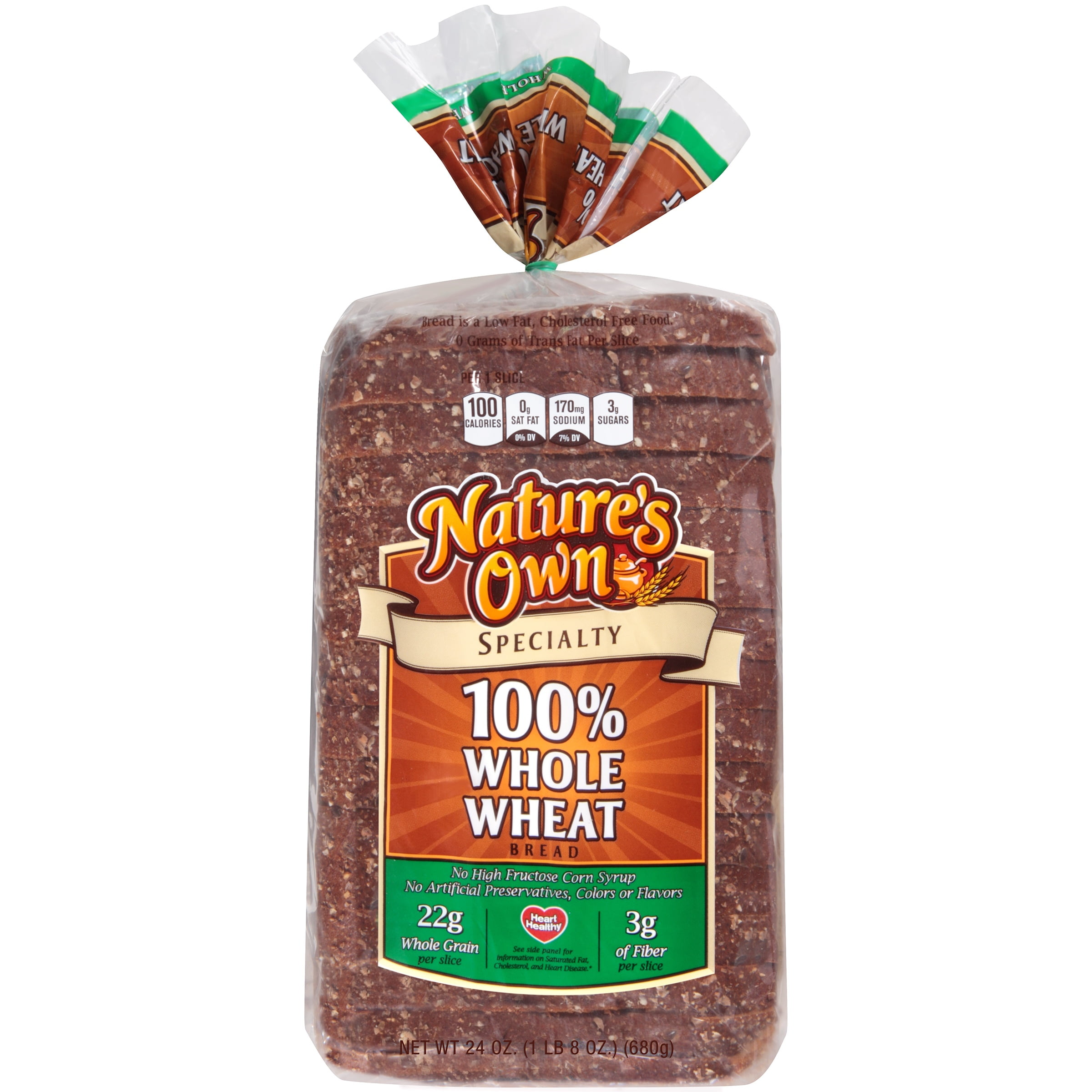 Nature s Own Specialty 100 Whole Wheat Bread 24 Oz Loaf Walmart
