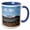 Blue/White, variant on 3drose, a Mountain in Ogden Utah with a Blue Lake Beneath, 11oz Two-tone Black Mug