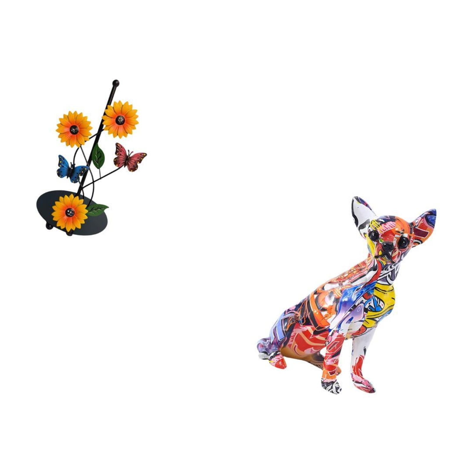 Fiocias Toilet Paper Holder Decorative Figure Paper Towel Holder Dog Statue Collectible Crafted Graffiti Decor Resin Iron Material Suitable for Kitchen Counte
