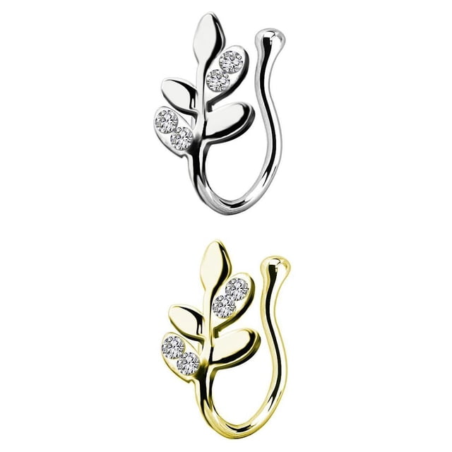 2 piezas de anillos de falsos 18G falsos falsos tabique de oreja sin perforación jinwen piercings en la nariz