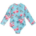 thumbnail image 4 of LYMAYTER Kids Toddler Girls Summer One Piece Bathing Suit 4-12 Years Hawaiian Printed Swimsuits Long Sleeve Fashion Swimwear for Girls, 4 of 9