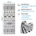 thumbnail image 2 of White Geometric Diamond Wave Pattern Hot Yoga Mat Towel Non Slip for Hot Yoga - Quick-Drying Yoga Mat Cover with 4 Corner Pockets with Travel Bag - Hot Yoga Towel Non Slip 70"x26", 2 of 6