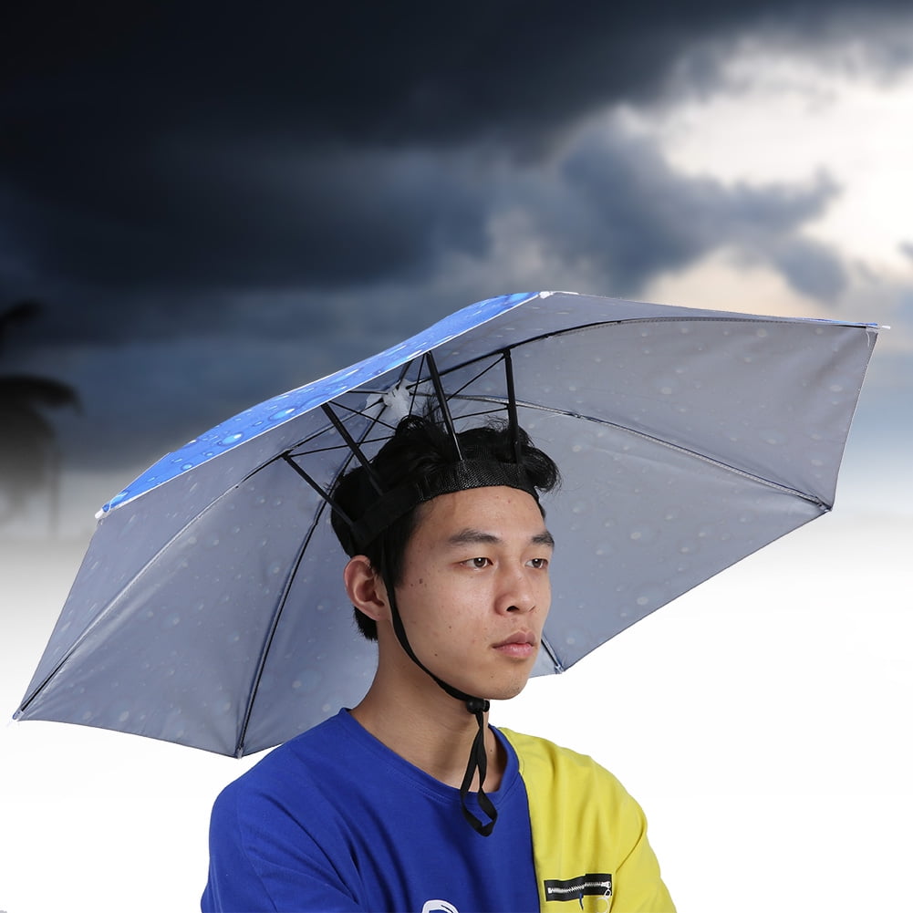 hat with umbrella on top