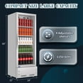 thumbnail image 5 of Chingoo Glass Door 11 Cu.Ft Commercial Beverage Refrigerator ,24"W 35-46℉ Upright Merchandiser Cooler with Lock and Wheels for Bar-Black, 5 of 8
