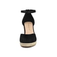 thumbnail image 6 of BLISSFUL STEP Women's Sandals Espadrille Lace Wedge Heels Platform Sandals, 6 of 7
