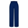 thumbnail image 3 of lcziwo Lightening Sales, Womens Loose Fit Wide Leg Linen Pants Solid Casual Elastic Waist Lounge Trousers 2025 Summer Beach Pant with Pockets Blue XL, 3 of 8