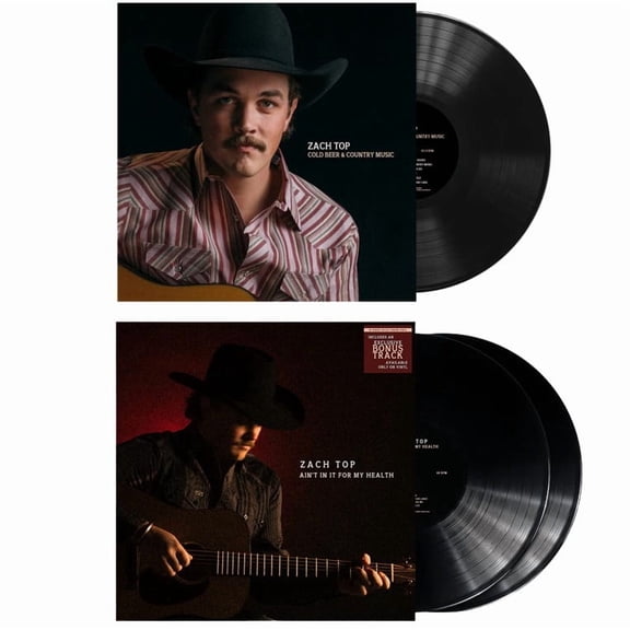 Zach Top - Classic 2 Album Vinyl Record Collection - Cold Beer and Country Music & Aint In It For My Health - Music & Performance - Vinyl