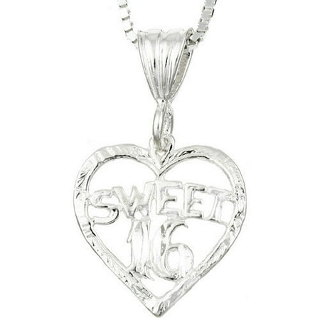 Sterling Essentials Sterling Silver 'Sweet 16' Heart Necklace