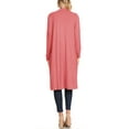 thumbnail image 3 of Women's Casual Loose Fit Side Pockets Solid Soft Lightweight Long Cardigan, 3 of 4