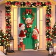 thumbnail image 6 of Christmas Door Curtain - 72.83x35.43in Fabric Hanging Decoration with Elf & Photo Themes, Perfect for Outdoor/Indoor Christmas Day Parties & Background Decor, 185x90cm, B, 6 of 7