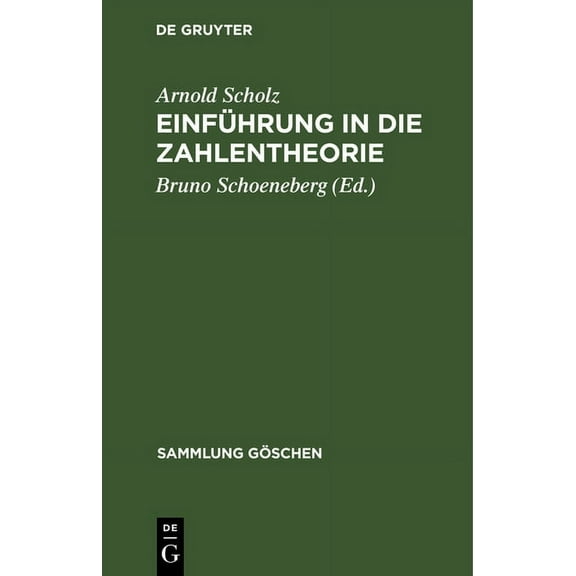 Sammlung Göschen: Einführung in die Zahlentheorie (Hardcover)