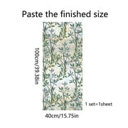 Stained Glass Window Film,Static Cling Window Privacy Film Decorative UV Sun Blocking Non-Adhesive Glass Window Covering for Home Bathroom, 15.6x39.4
