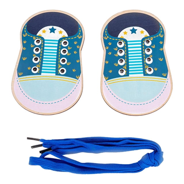 Tablero de Cordones Zulema Juguetes Educativos para Niños Zapatos Azules