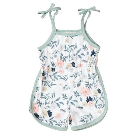 

ZRBYWB Toddler Girls Romper Sleeveless Suspenders Floral Print Romper Jumpsuit Clothes Baby Clothing