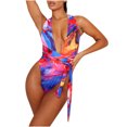 thumbnail image 2 of Traje de baño de una pieza para mujer cómodo con almohadilla en el pecho sin aros Impresión digital Bikini OAVQHLG3B Store lin121212, 2 of 4