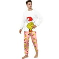 thumbnail image 2 of Onlypjs Greeninch Family Matching Christmas Pajamas – Greeninch in Santa Hat Long Sleeve Tops with Red & White Striped Pants Xmas PJs for Men, Women, Kids, Toddlers & Babies, 2 of 5