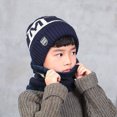 thumbnail image 1 of YAOBAMM Winter Cap Neck Warp Set Winter Children Hat Scarf Set Letter Printed Thickened Elastic Warm Dome Windproof Ear Neck Protection, 1 of 7