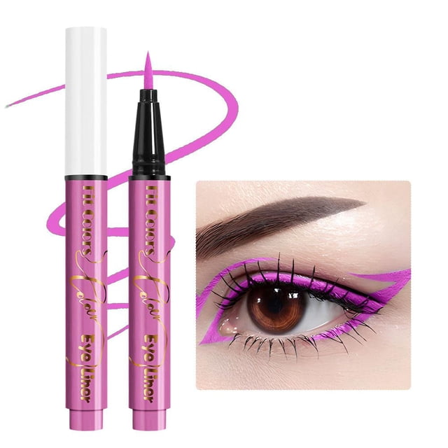 TQEHS Delineador líquido para Halloween, efecto fluorescente UV, 12 colores, lote de maquillaje para Halloween Z9 R9B8