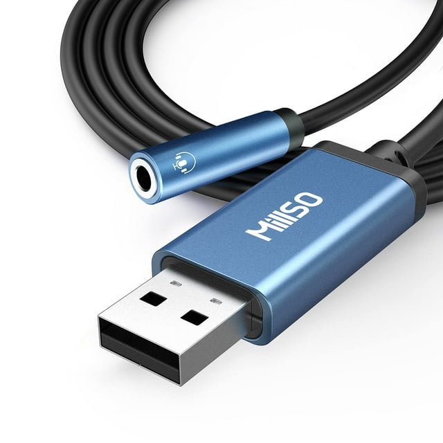 Adaptador USB a conector de audio de 3,5 mm MillSO Sapphire Blue