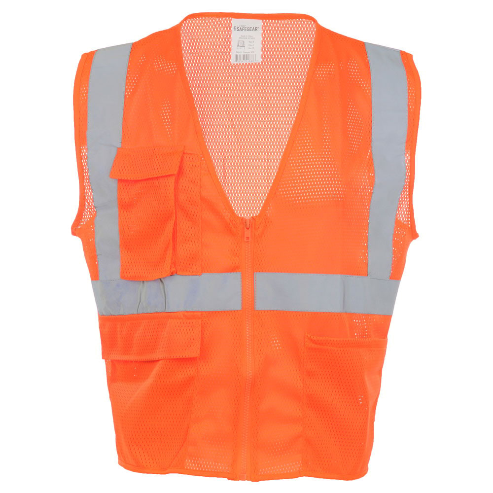 JJ Keller SAFEGEAR 3-pk. L/XL Type R Class 2 Safety Vest - High Vis Orange