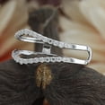 thumbnail image 3 of AFFY 0.40CT Round Moissanite Diamond Curved Enhancer Guard Ring for Women 14K White Gold over Silver-4, 3 of 8