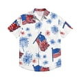thumbnail image 5 of Hogleaql Mens Patriotic 4th Of July Shirts 4th Of July American Flag Print Short Sleeve Shirts Collared Button Dressy Beach Workout Shirts for Men Wine M, 5 of 6