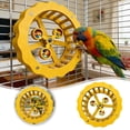thumbnail image 2 of Interactive Wooden Exercise Wheel Play Stand for Parrots Conures Budgies Intelligence Puzzle Enrichment Activity Bird Playground, 2 of 7