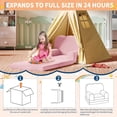 thumbnail image 4 of Kids Couch, 2-in-1 Convertible Teddy Fleece Fabric Toddler Sofa Chair, Soft Fold Out Couch Lounger for Kids, Comfy Children's Sofa Bed for Playroom, Nursery, Birthday Gift (Pink), 4 of 7