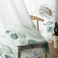 thumbnail image 5 of Sheer Curtains 108 inches Long, Eucalyptus Leaves Green Plant Farmhouse Countryside Style Sheer Window Curtains Rod Pocket Voile Drapes for Bedroom Living Room, 52"W x 108"L 2 Panels, 5 of 7