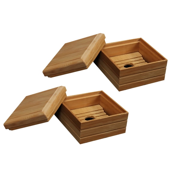 FOMIYES 2-Pack Travel Soap Dish Holder with Smooth Edges for Bathroom and Kitchen Sink Use