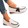 thumbnail image 5 of Willtoo Women's Platform Wedges Loafers Vintage Round Toe Comfortable Chunky Walking Orthopedic Shoes Slip-On Arch Support Business Shoes Lug Sole Casual Dress Walking Loafers, 5 of 5