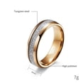 thumbnail image 2 of PAMTIER 6mm Unisex Tungsten Steel Domed Rose Gold Carbon Fiber Imitated Meteorite Inlaid Stackable Ring Promise Wedding Band Comfort Fit Size 9, 2 of 5