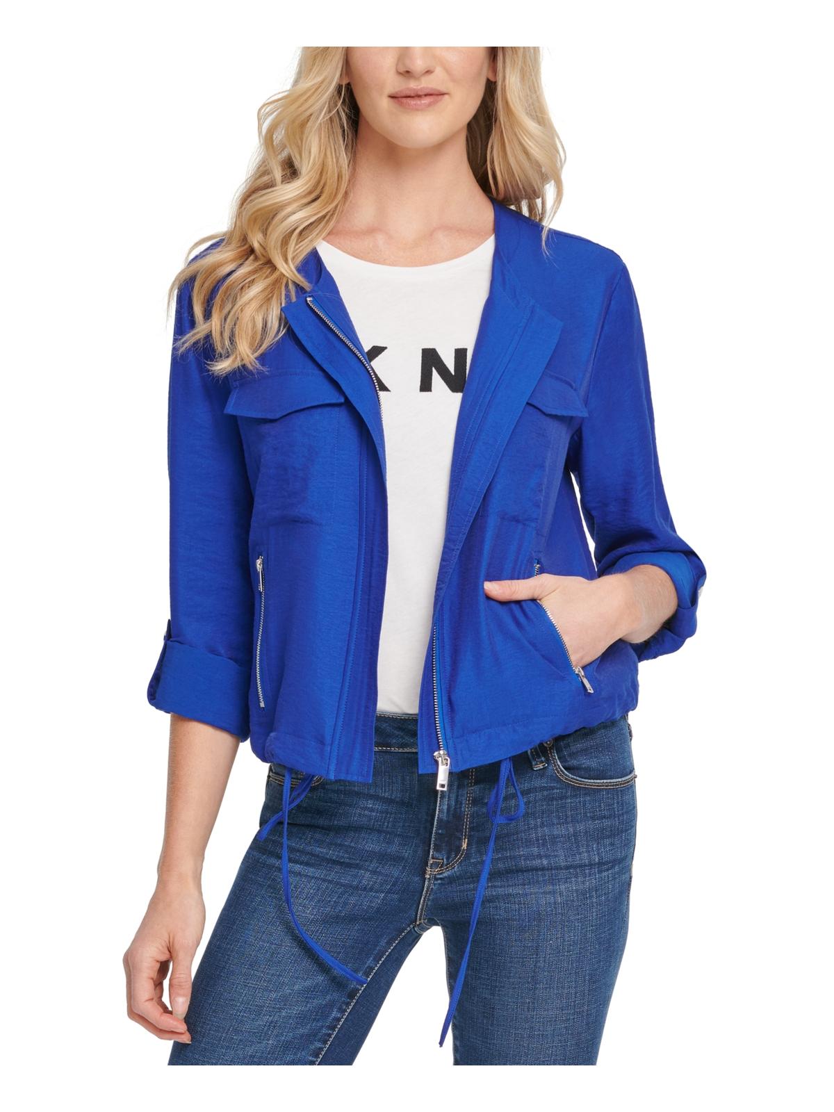 DKNY Womens Lightweight Spring Jacket Blue S